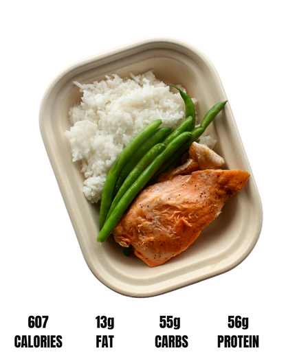NO MERCY FUEL // JASMINE RICE : CHOICE OF PROTEIN, ORGANIC GREEN BEANS