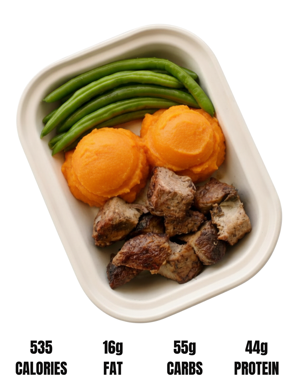 NO MERCY FUEL // SWEET POTATO : CHOICE OF PROTEIN, ORGANIC GREEN BEANS
