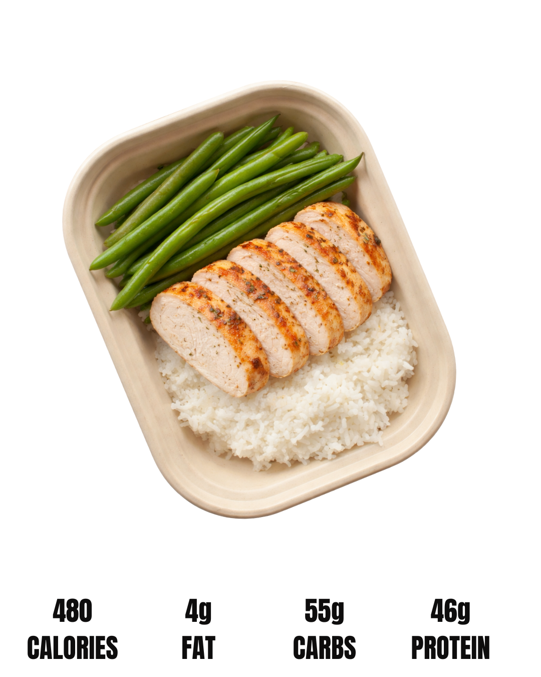 NO MERCY FUEL // JASMINE RICE : CHOICE OF PROTEIN, ORGANIC GREEN BEANS