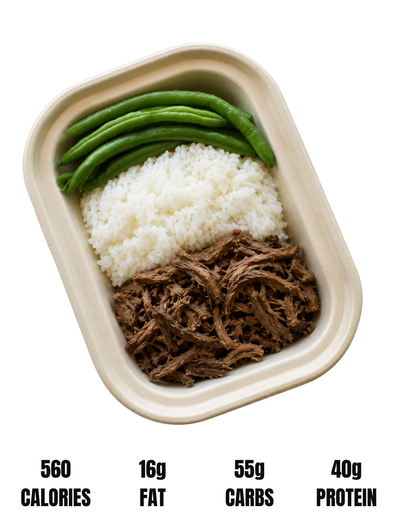 NO MERCY FUEL // JASMINE RICE : CHOICE OF PROTEIN, ORGANIC GREEN BEANS