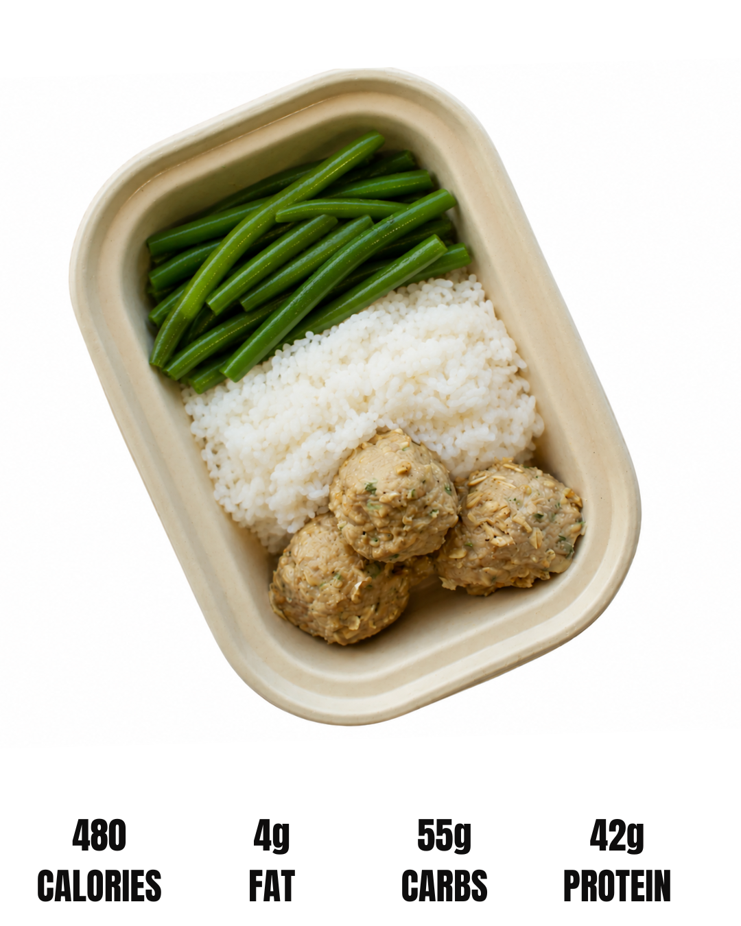NO MERCY FUEL // JASMINE RICE : CHOICE OF PROTEIN, ORGANIC GREEN BEANS