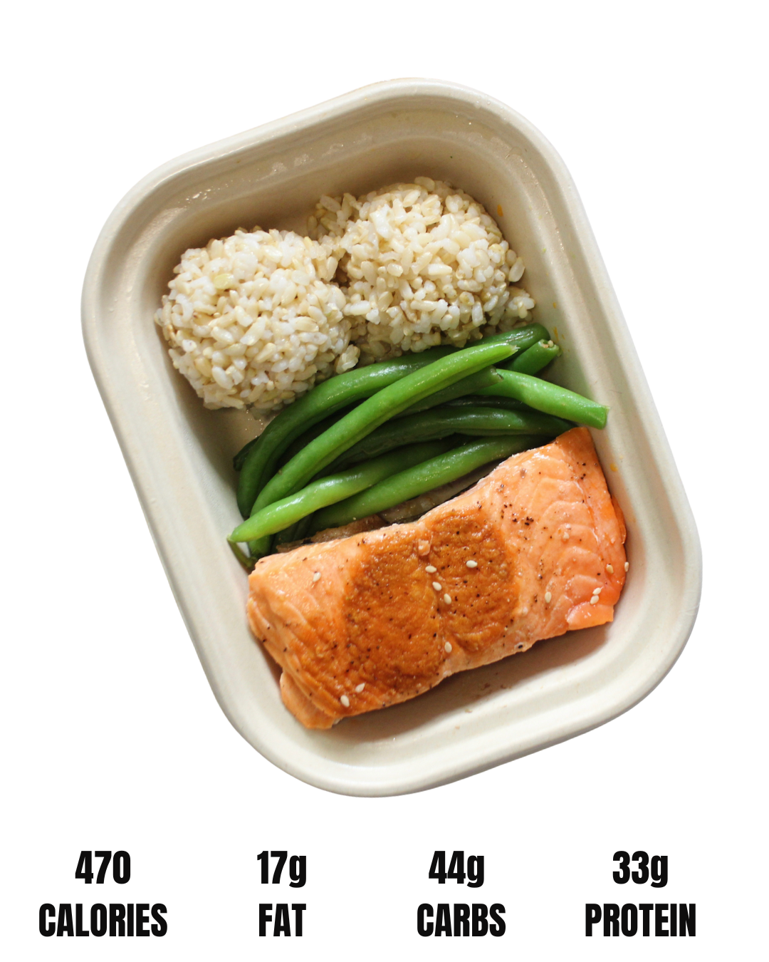 #255 Basics: Grilled Coho Salmon, Brown Rice, Organic Green Beans