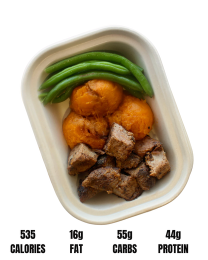 NO MERCY FUEL // SWEET POTATO : CHOICE OF PROTEIN, ORGANIC GREEN BEANS