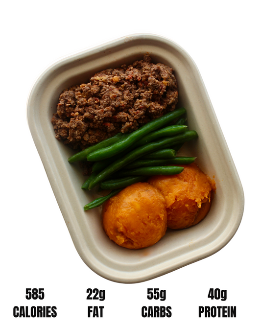 NO MERCY FUEL // SWEET POTATO : CHOICE OF PROTEIN, ORGANIC GREEN BEANS
