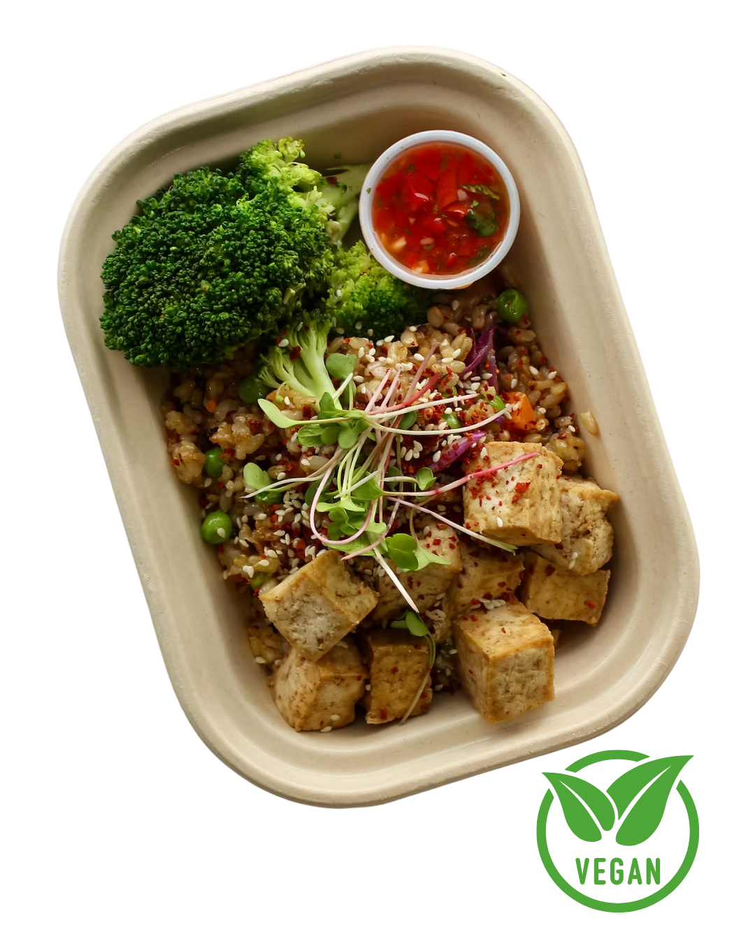 GARLIC TOFU CHILI FRIED RICE (🌿 PLANT-FORGED)